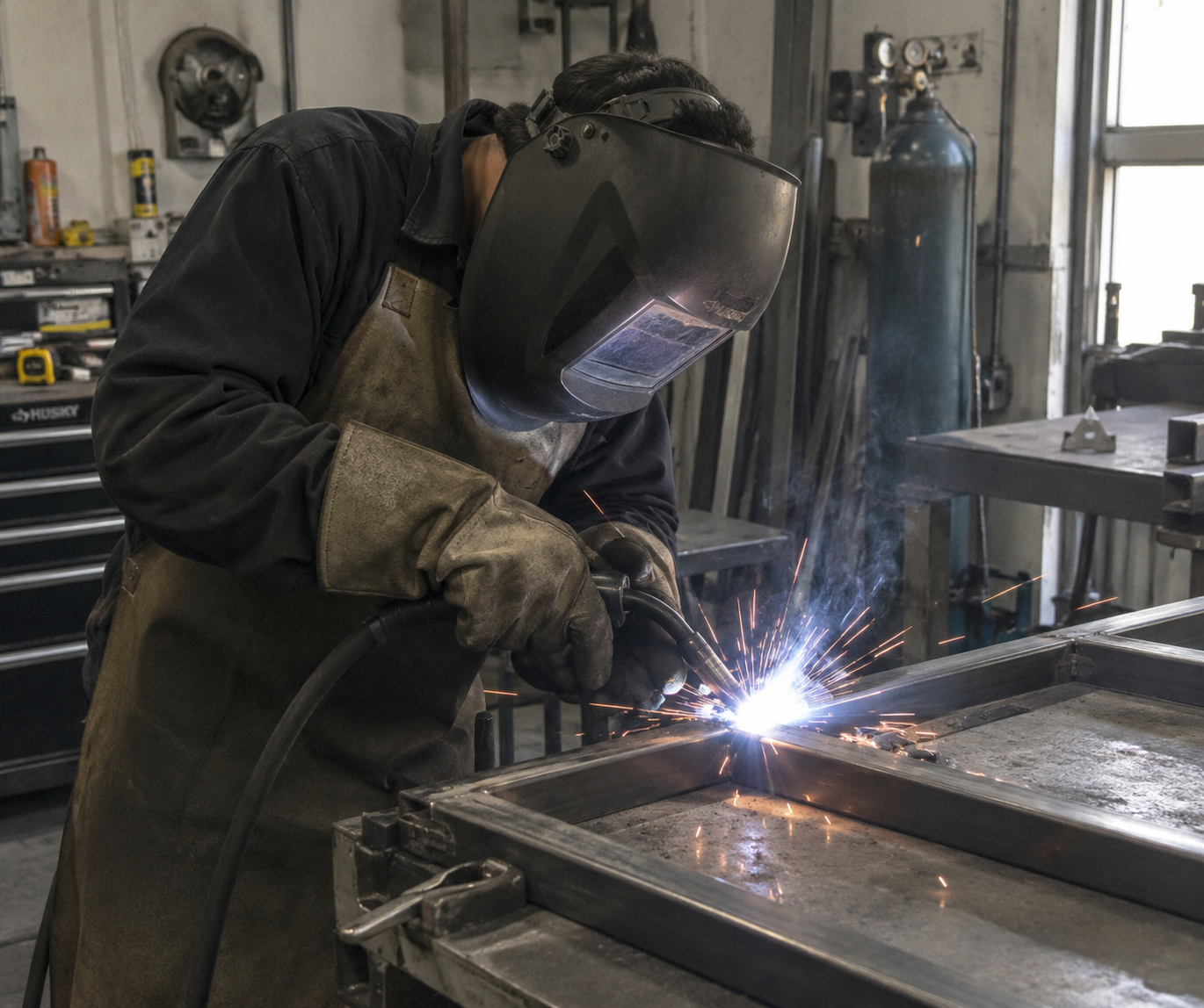 Proceso de soldadura industrial