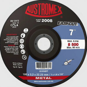 Disco Corte De De Metal 2008 De 7 X 1/8 X 7/8 Color Negro